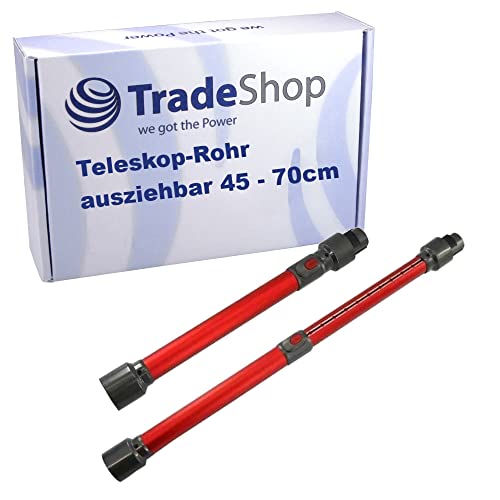 Trade-Shop Teleskoprohr Saugrohr ausziehbar 45-70cm lang kompatibel mit Dyson V8 Origin, V11 Outsize, V15 Detect Complete/Akku-Staubsauger von Trade-Shop