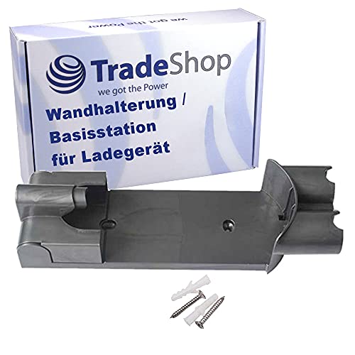 Trade-Shop Wandhalterung/Basisstation/Dockingstation für Ladegerät mit Zubehör: Schrauben + Dübel für Dyson V7 V8 SV10 SV11 ersetzt 96774101 von Trade-Shop