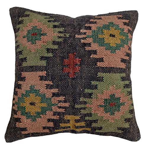 Handwoven Kilim Pillow Cover, Jute Vintage Pillow 18x18, Kilim Throw Pillow, Bohemian Sham Pillow, Indian Ethnic Pillow Case von Trade Star Exports
