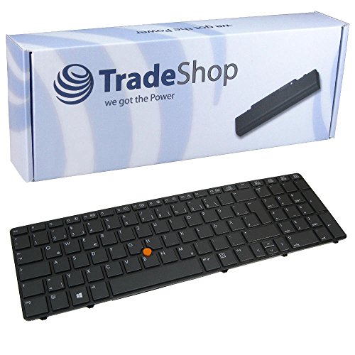 Laptop-Tastatur /Laptop-Tastatur / Notebook Keyboard mit Trackpoint Ersatz Austausch Deutsch QWERTZ ersetzt HP 5512SY00-035G 9Z.N6GPF.H0S 703151-071 BDGKV00M24ET2A 4H+N6G01.001 652682-071 für HP EliteBook 8560W 8570W Notebook Keyboard Ersatz Austausch Deutsch QWERTZ für HP ProBook 6560 6560B 6560P, HP EliteBook 8560 8560W 8560P 8570 8570W 8570P (Deutsches Tastaturlayout) von TradeShop