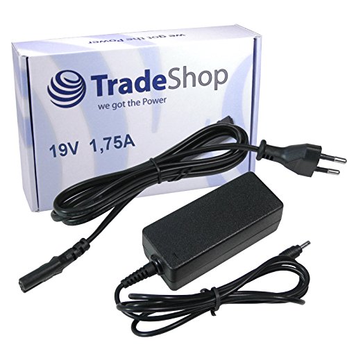 Notebook Laptop Netzteil Ladegerät Ladekabel Adapter 19V/1,75A inkl. Stromkabel ersetzt Asus 0A001-00230300, 0A001-00230400, 0A200-00021900, 884840046516, 90-XB03N0PW00050Y, 90-XB3NN0PW00010Y von TradeShop