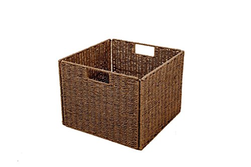 Markenzeichen Innovation Faltbare braun Korb Aufbewahrungsbox mit Eisen Rahmen aus Draht von Trademark Innovations