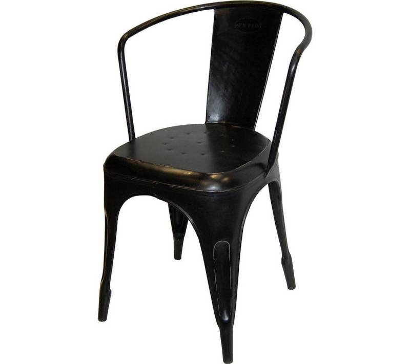 Trademark Living Esszimmerstuhl Rustikal und Robust in Antikschwarz (4er Set) von Trademark Living