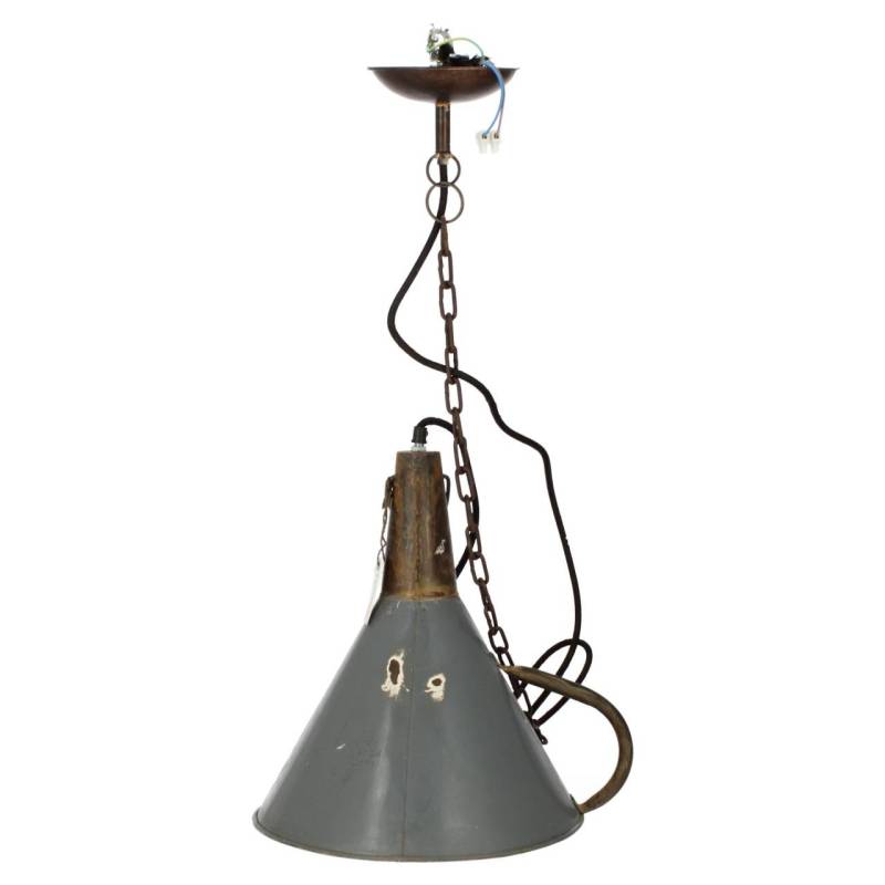 Trademark Living Hängelampe Deckenlampe Trichter Upcycling grau von Trademark Living