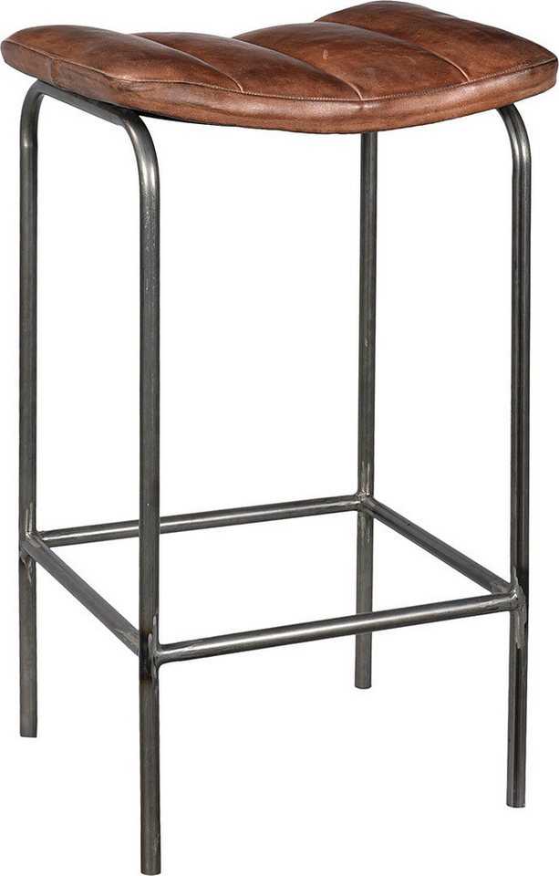 Trademark Barhocker Brooklyn Barhocker mit Ledersitz aus Klar lackiertem Eisen Trademark Barhocker Brooklyn Barhocker mit Ledersitz aus Klar lackiertem Eisen von Trademark