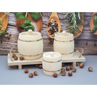 Handgemachte Honigfässer Aus Holz, Dekoration Holz, Einzigartige Holzfässer, Nachhaltig - Geschenkidee & Geschenkverpackung in Einem von TradeofHandmade