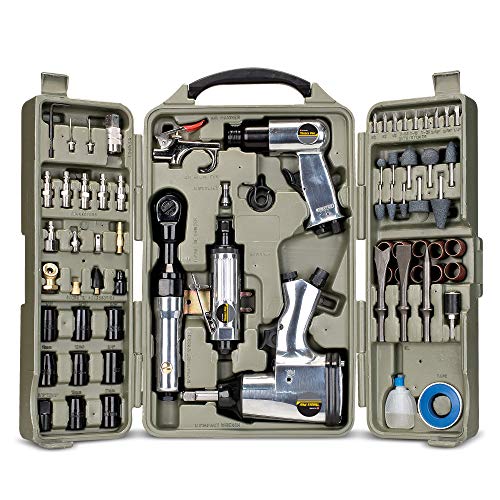 Trades Pro Druckluftwerkzeug und Zubehör-Set, 71-teilig, Schlagschrauber, Luftratsche, Schneideisen, Lufthammer, Schlauchverschraubungen, Aufbewahrungskoffer - 836668 Trades Pro Druckluftwerkzeug und Zubehör-Set, 71-teilig, Schlagschrauber, Luftratsche, Schneideisen, Lufthammer, Schlauchverschraubungen, Aufbewahrungskoffer - 836668 von Tradespro