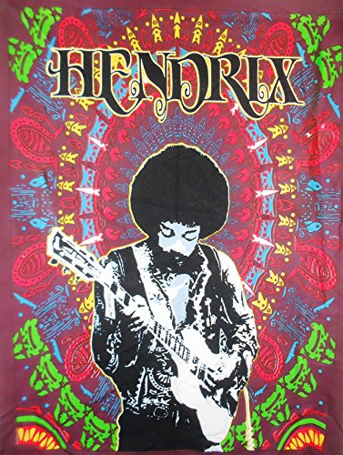 Traditional Jaipur Jimmy Hendrix Poster, Hippie Wand Wandteppich, indisches Wohnheim eingerichtet, Boho Art Wand, Bohemian Wandbehang von Traditional Jaipur