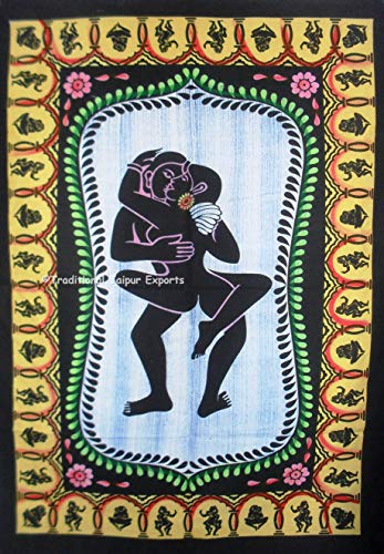 Traditional Jaipur Hand Pinsel gemalten Kamasutra Sex Positionen Wall Poster, indische Poster von Traditional Jaipur