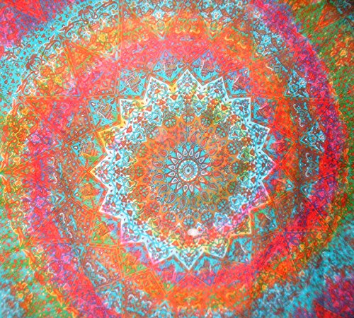 Traditional Jaipur Stern groß Mandala Wandteppich, Tie Dye indischen Wandbehang, Bohemian Elefant Bettwäsche Queen Hippie, Schlafsaal, Raum Dekorationen Boho Picknick Werfen, Gyspy Strand Decke von Traditional Jaipur