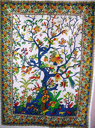 Traditionelle Jaipur Jungle Poster, Indian Tapisserie, Baum des Lebens Wandbehang, Hippie Poster, Boho Wohnheim Dekor, Bohemian Art Wand von Traditional Jaipur