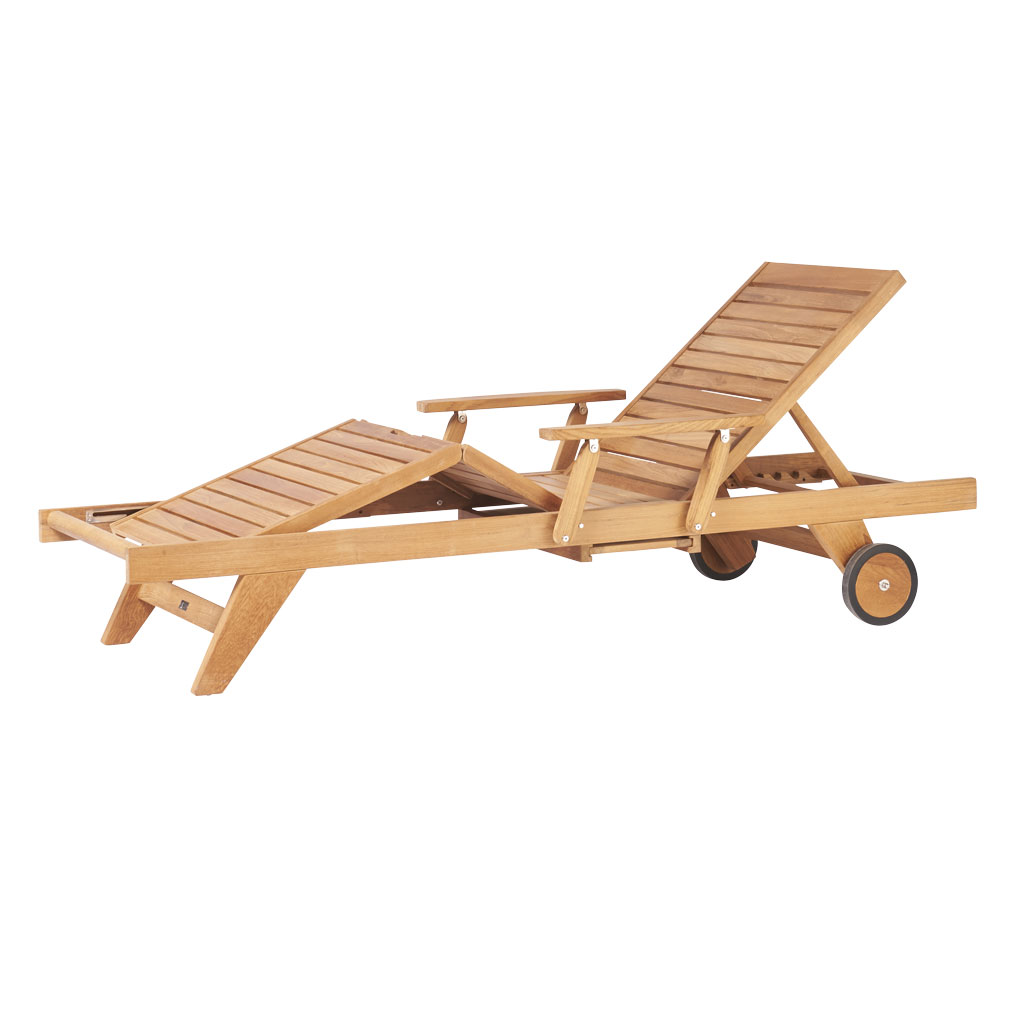 Traditional Teak - Leah - Relaxliege aus Massivholz mit Seitentischen von Traditional Teak