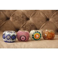 Handgemachter Kerzenhalter, Mosaik-Kerzenhalter, Dekorativer Kerzenhalter Aus Glas Handgemachter Kerzenhalter, Mosaik-Kerzenhalter, Dekorativer Kerzenhalter Aus Glas von TraditionaldesignTR