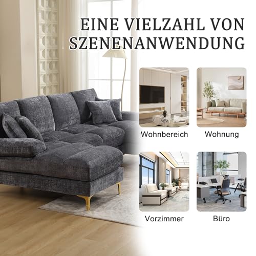 Tradrou Modernes großes Chenille U-Shape Sektionssofa mit doppelten Liegesitzen für Wohnzimmer Schlafzimmer Büro Wohnung Villa Wohnzimmer Zuhause am Kamin Tradrou Modernes großes Chenille U-Shape Sektionssofa mit doppelten Liegesitzen für Wohnzimmer Schlafzimmer Büro Wohnung Villa Wohnzimmer Zuhause am Kamin von Tradrou