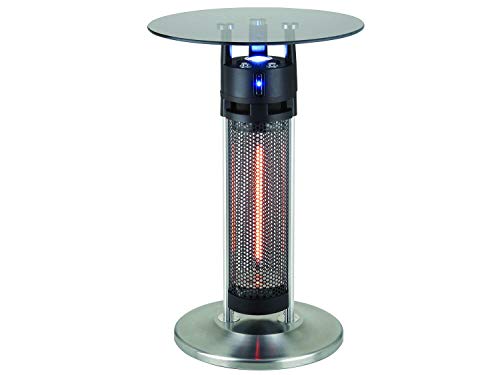 Traedgard Infrarot Heizstrahler Tisch Rantum - Bistro Glastisch mit integrierter Heizung für Terrasse und Garten - integrierte LED Beleuchtung für stimmiges Ambiente von Traedgard Design