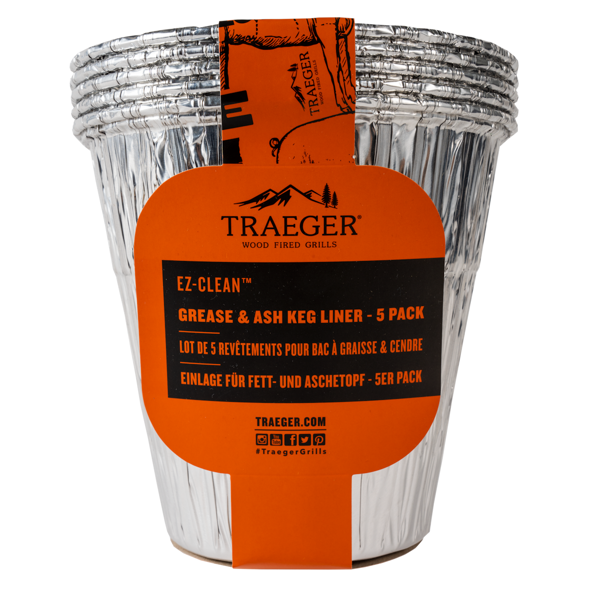 Traeger EZ-CLEAN Einlage für Fett & Aschebehälter, 5 Stück von Traeger