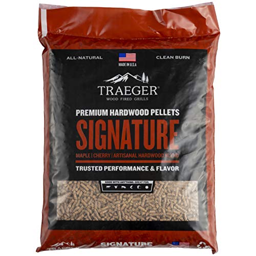 Traeger Grills Signature Blend 100% natürliche Holzpellets für Räucher- und Pelletgrills, BBQ, Backen, Braten und Grillen, 9 kg Tasche von Traeger