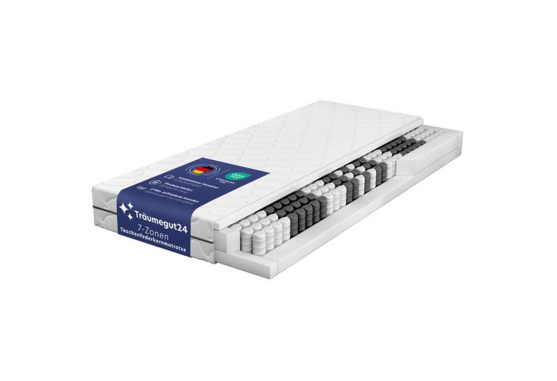 Taschenfederkernmatratze Träumegut24 mit 7-Zonen System für ergonomisches Liegen, Träumegut24, 21 cm hoch, verschiedene Größen und Härtegrade - 30 Nächte Probeschlafen von Träumegut24