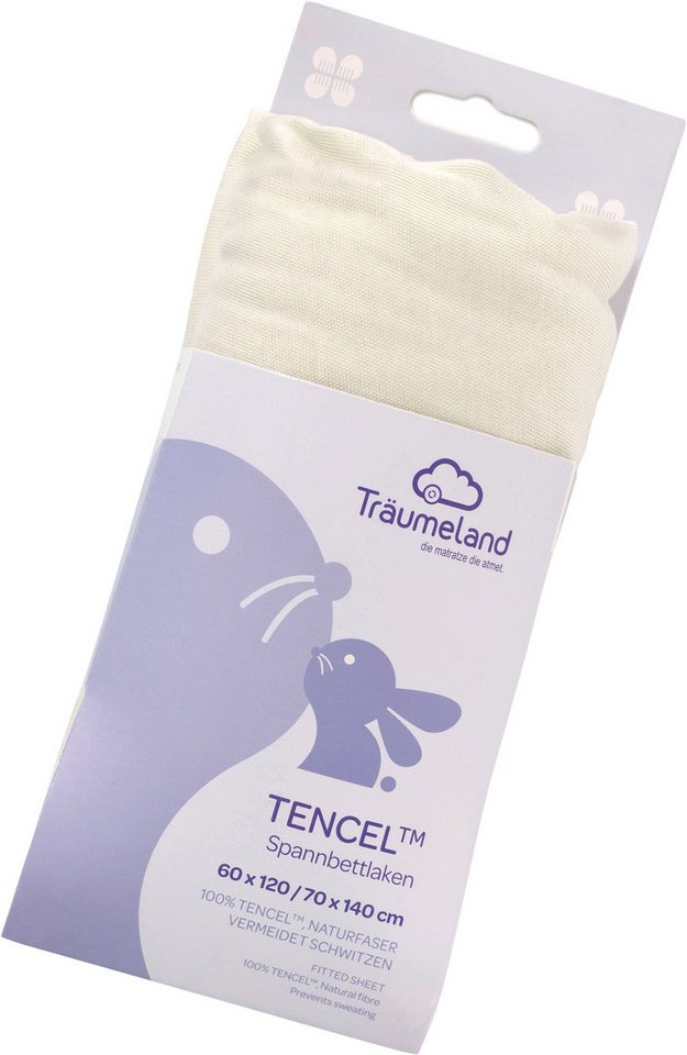 Träumeland Bettlaken hochwertiges Spannbetttuch aus Tencel®, Tencel®, Gummizug: rundum, (1 Stück), Tencel® sorgt für ein besonders trockenes, gesundes Schlafklima von Träumeland