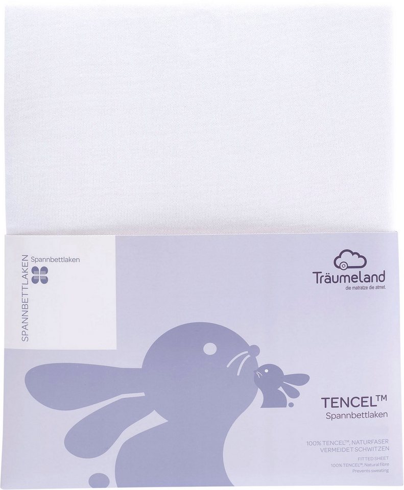 Bettlaken hochwertiges Spannbetttuch aus Tencel®, Träumeland, Tencel®, Gummizug: rundum, (1 Stück), Tencel® sorgt für ein besonders trockenes, gesundes Schlafklima von Träumeland