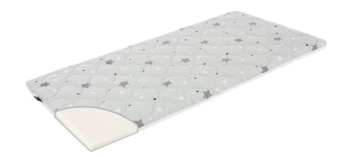 Träumeland Reisebettmatratze Exclusiv 60x120 cm | Babymatratze rollbar mit Tragetasche, Design:Sterne grau von Träumeland