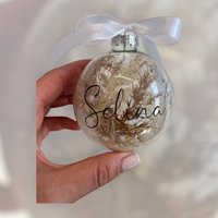Personalisierte Weihnachtskugel Aus Glas/Christbaumkugel Personalisiert Weihnachtsbaumkugel Mit Trockenblumen Personalisierte Weihnachtskugel Aus Glas/Christbaumkugel Personalisiert Weihnachtsbaumkugel Mit Trockenblumen von Traeumelei