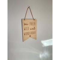 Wimpel Sei Frech, Wild Und Wunderbar/Kinderzimmerschild Geschenk Geburt Taufe Weihnachtsgeschenk Dekowimpel Wimpel Sei Frech, Wild Und Wunderbar/Kinderzimmerschild Geschenk Geburt Taufe Weihnachtsgeschenk Dekowimpel von Traeumelei