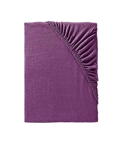 Spannbettlaken 180x200 Lila bis Spannbett 200x200 cm wandelbar | Mako Jersey Spannbetttuch in violett | Ideale Bettlaken für einen schönen Bettbezug von Träumschön