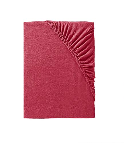 Spannbettlaken 180x200 weinrot bis Laken 200x200 cm beweglich - Mako Jersey Spannbetttuch in Bordeaux - Ideale Bettlaken für einen schönen Bettbezug von Träumschön
