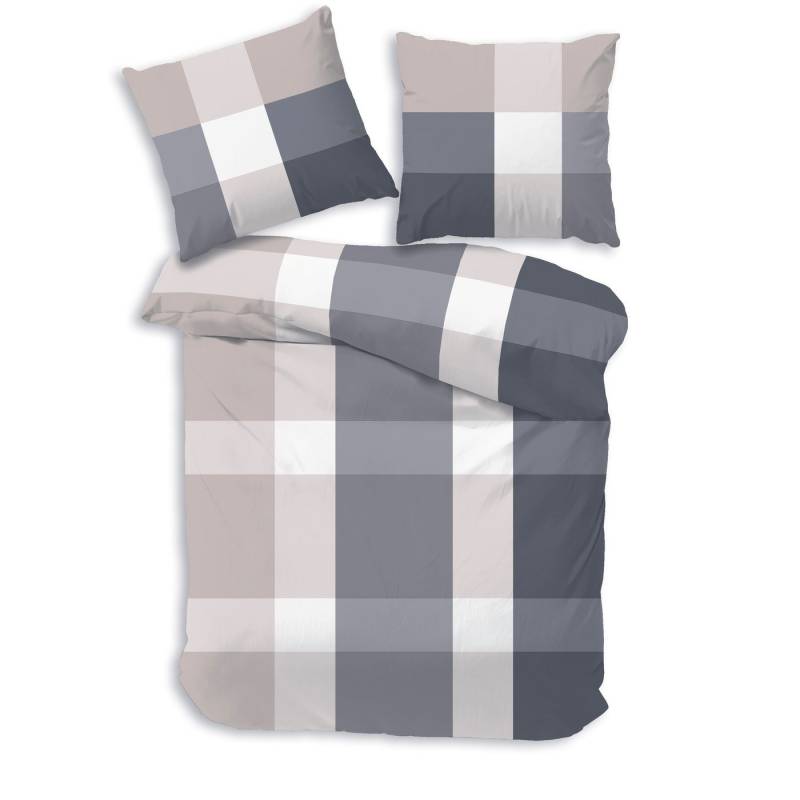 Träumschön Bettwäsche Premium Biber Bettwäsche 135x200 oder 155x220 Baumwolle, Kariert, Biber, 2 teilig, mit Reißverschluss, 100% Baumwolle, kuschelig warm im Winter von Träumschön