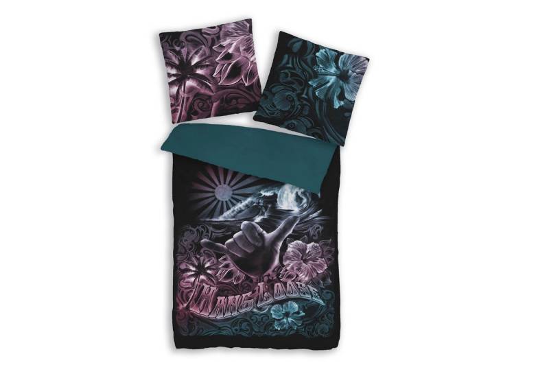 Träumschön Bettwäsche Premium Mako-Satin 135x200 oder 155x220 cm, Hang Loose, Mako-Satin, 2 teilig, mit Reißverschluss, luftig und leichte Sommerbettwäsche von Träumschön