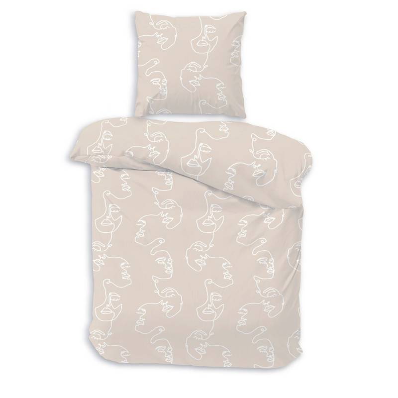 Träumschön Bettwäsche Premium Bettwäsche 135x200 oder 155x220 cm Baumwolle, One Line, Baumwolle, 2 teilig, mit Reißverschluss, luftig und leichte Sommerbettwäsche von Träumschön