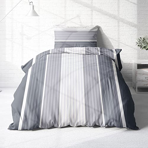 Träumschön Biber Bettwäsche Set 2tlg 155x220 cm + 80x80 cm – Flauschige gestreifte Bettwäsche Grau – Weiche Winterbettwäsche mit Streifen - Atmungsaktiv, Warm & Hautfreundlich - 100% Baumwolle Träumschön Biber Bettwäsche Set 2tlg 155x220 cm + 80x80 cm – Flauschige gestreifte Bettwäsche Grau – Weiche Winterbettwäsche mit Streifen - Atmungsaktiv, Warm & Hautfreundlich - 100% Baumwolle von Träumschön