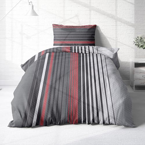 Träumschön Premium Bettwäsche 135x200 + 80x80 cm - Gestreiftes Design - Sommer Bettwäsche aus Baumwolle – Weich, Atmungsaktiv & Hautfreundlich - bügelfrei Träumschön Premium Bettwäsche 135x200 + 80x80 cm - Gestreiftes Design - Sommer Bettwäsche aus Baumwolle – Weich, Atmungsaktiv & Hautfreundlich - bügelfrei von Träumschön