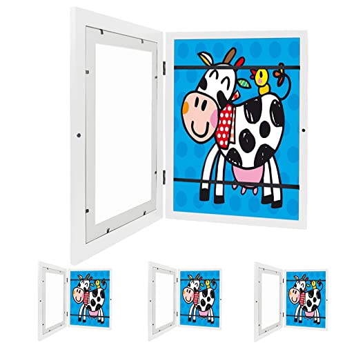 4 Stück Bilderrahmen Kinderzeichnungen A4 Kunst Bilderrahmen Kinder Kunstrahmen Frontöffnung A4 Kunstfoto Rahmen kinder Kunst Bilderrahmen Kids Art Frame Wand Kunst Fotorahmen Weiß von Trafagala