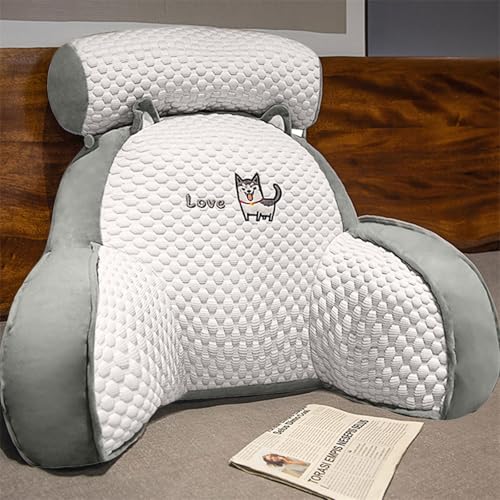 Trafagala Reading Pillow RüCkenkissen Bett RüCkenstüTzkissen Lendenkissen Sofa RüCkenkissen Polster, RüCkenkissen mit Armlehnen, Lesekissen für Bett von Trafagala