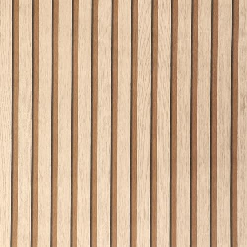 Trafagala Tapete holzoptik Helle Eiche Natur 3D Paneele Lamellen Holzwand Modern Lamellenwand Naturholz holzpaneele wand Vliestapete Holz - Holztapete wohnzimmer von Trafagala