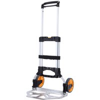 Matador klappbare Aluminium-Sackkarre PLUS inkl. Spanngurt, Rundfassadapter & Werkzeugkastenadapter von Matador
