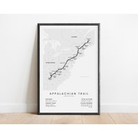 Appalachian Spur Druck | At Thru Wanderung Poster Fernwanderkarte Ostküste Der Usa Wanderkunst Geschenk Für Naturliebhaber von TrailGoals