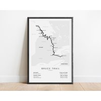 "Bruce Trail" | Niagra Karte Ontario Wanderpfad Poster Kanada Fernwanderweg Wandkunst Geschenk Für Thru-Wanderer von TrailGoals