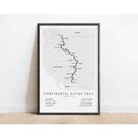 Kontinentales Wasserteiler Wasserrohr Print | Cdt Thru Wanderkarte Usa Fernwanderweg Kunst Us Trekking Poster Wandern Liebhaber Geschenk von TrailGoals