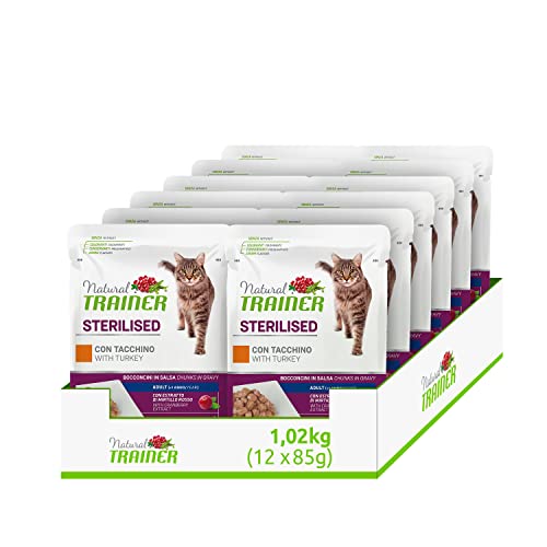 Natural Trainer Sterlisied Adult Nassfutter für Katzen mit Truthahn und Erbsenfaser, 12 Beutel x 85 g – 1020 g Natural Trainer Sterlisied Adult Nassfutter für Katzen mit Truthahn und Erbsenfaser, 12 Beutel x 85 g – 1020 g von Trainer