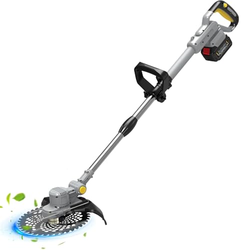 Rasentrimmer mit Akku, Akku Rasentrimmer für Makita Akkus mit 6 Klingentypen, Freischneider Akku für Garden Trimmen (Grau) von Trajinlity
