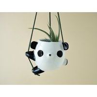 Keramik Panda Hängender Pflanztopf Für Kleine Pflanzen. Einzigartige Vase in Italien Handgefertigt von TramaiCeramics