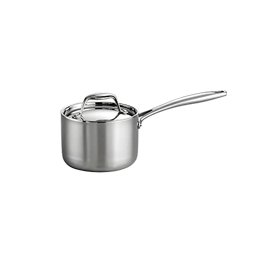 Tramontina 80116/021DS Gourmet Stainless Steel Induction-Ready Tri-Ply Clad Covered Sauce Pan, 1.5-Quart, NSF-Certified, Made in Brazil von Tramontina