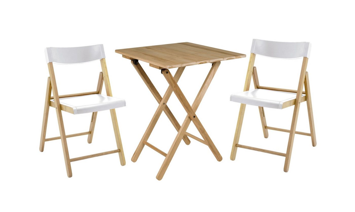 Tramontina Balkonset POTENZA Gartenmöbel Teakholz, (Set, 3-tlg., Balkonmöbel), Tisch mit 2 Stühlen, klappbar von Tramontina