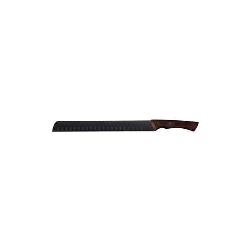 Tramontina Churrasco Black Schneidemesser, Klinge 29 cm, rostfreier Edelstahl, Kullenschliff, ergonomischer Holzgriff FSC, Schinkenmesser, Küchenmesser von Tramontina