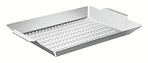 Tramontina Grillschale, rostfreier Edelstahl 18/10, spülmaschinenfest, wiederverwendbar, BBQ Grillpfanne, extra hoher Rand, Perforation für besonderes Grillaroma, 47x30cm von Tramontina