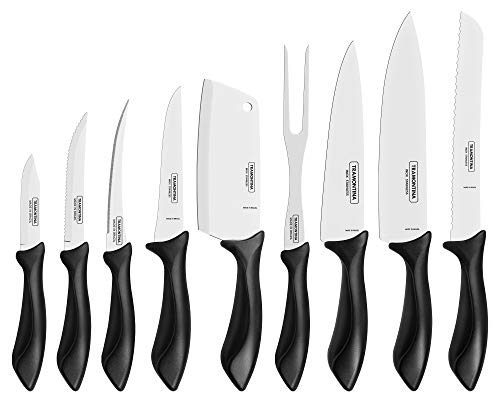 Tramontina Messer-Set Affilata 8 Messer 1 Gabel Edelstahl Griffe aus Kunststoff schwarz Tramontina Messer-Set Affilata 8 Messer 1 Gabel Edelstahl Griffe aus Kunststoff schwarz von Tramontina