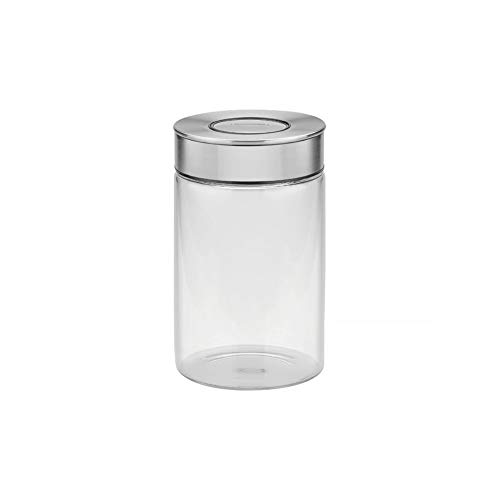 Tramontina Vorratsglas, Ø 10 cm, 1,0 l, Edelstahldeckel, Glas, Transparent, 61227-030, 1 Liter von Tramontina